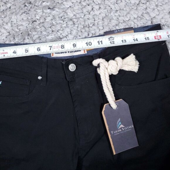 Tailor Vintage Canaan Slim Fit Tailor Smart Chino Pants Black Men's Size 32 x 32 - Picture 6 of 9